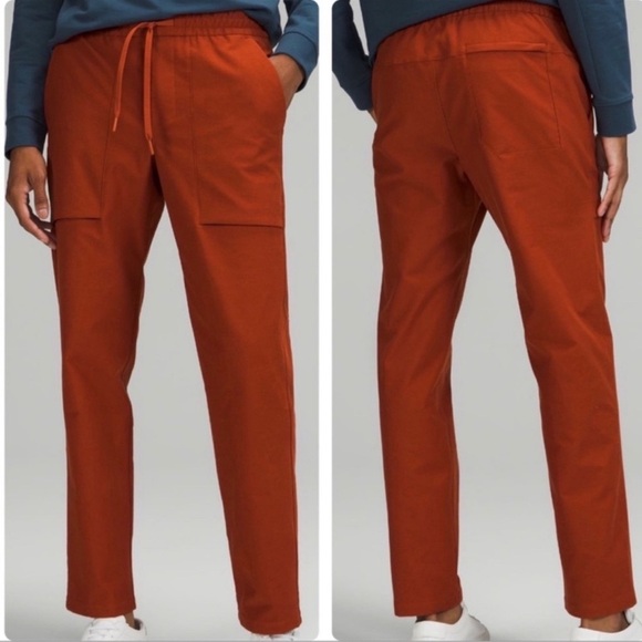 LULULEMON BOWLINE PANTS 30” UTILITECH IN AZTEC BRICK SMALL MEN’S - Picture 1 of 8